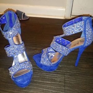 Navy blue swade heels